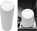 Car Trash Can Bin with Lid, Mini Vehicle Cup Holder Organizer Leakproof Garbage Bin, Waterproof Cup Type Trash Can Multi-Function Storage Container for RV Home Office (White)