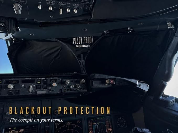 Boeing 737 Cockpit Sunshade Kit – Triple-Layer Blackout Window Shades for 737 NG & MAX Flight Deck | Precision-Fit, Foldable | Built by Pilots