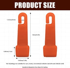 2PCS Car Seat Headrest Hooks, Purse Hook for Car, Automotive Headrest Handbags Holder, Auto Accessories Leather Seatback Organizer Hanger for Hanging Purses Bags Coats (Orange, 1PCS)