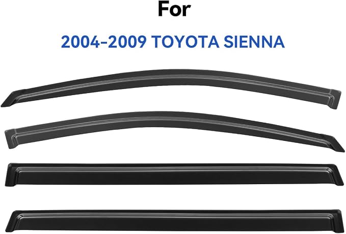Window Visors Rain Guards Shield for 2004-2010 Toyota Sienna, Out-Channel Window Vent Wind Deflectors Visors Shades for 04 05 06 07 08 09 10 Sienna