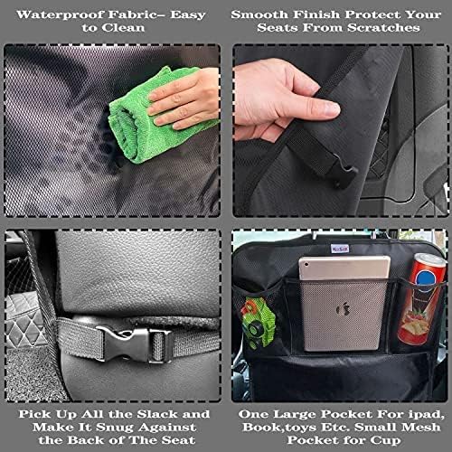 Kick Mats Back Seat Protector, Waterproof Oxford Seat Back Protector, Car Seat Back Protector for Kids, Back of Seat Protector for Kids Feet Car Seat (Black B -1pc)