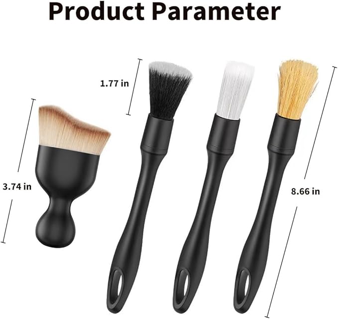 Car Detailing Brush Set - 4-Piece Kit for Interior & Exterior Cleaning - Premium Car Wash Brush for Professional Results ﻿car Duster Interior