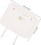 Back Protector Kick Mat with Storage Pocket, Beige Anti-Scuff Pad for Rear Seats, General Protective Interior Car Accessory for Dirt and Damage Prevention