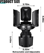 Car Cup Holder Expander, All Purpose Cup Holder Adapter with Adjustable Base, Auto Cup Organizer Expander Holder Compatible with 3.04" to 5.25" Bottles, Mugs, Drinks, Foods (2 PCS)