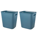 Plastic Small Bathroom Trash Can, 3.5 Gallon, Bluish Green, 2 Pack | Compact Sturdy Garbage Can for Bathroom, Laundry Room, Kitchen, Office, Kids Room, Dorm, Durable, Easy to Clean