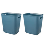 Plastic Small Bathroom Trash Can, 3.5 Gallon, Bluish Green, 2 Pack | Compact Sturdy Garbage Can for Bathroom, Laundry Room, Kitchen, Office, Kids Room, Dorm, Durable, Easy to Clean