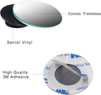 Blind Spot Mirror, 2 inch Rearview Convex Side Mirrors for Cars SUV Truck Van Stick on 3M Adhesive, Rear View HD Glass Frameless Sway Rotate adjustable Wide Angle 2PCS (Round)