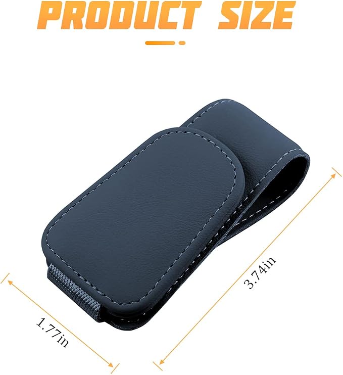 Sunglasses Holders for Car Sun Visor, Leather Eyeglasses Hanger Mounter, Magnetic Glasses Holder and Ticket Card Clip, Auto Interior Accessories Universal for SUV Pickup Truck