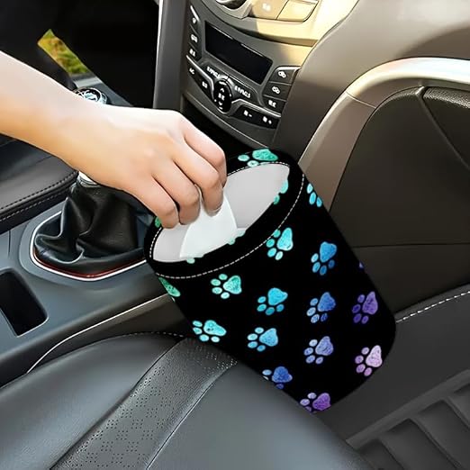Portable Reusable Waterproof Car Trash Bin, Multipurpose Vehicle Organizer, Road Trip Essentials (Dog paw 3)