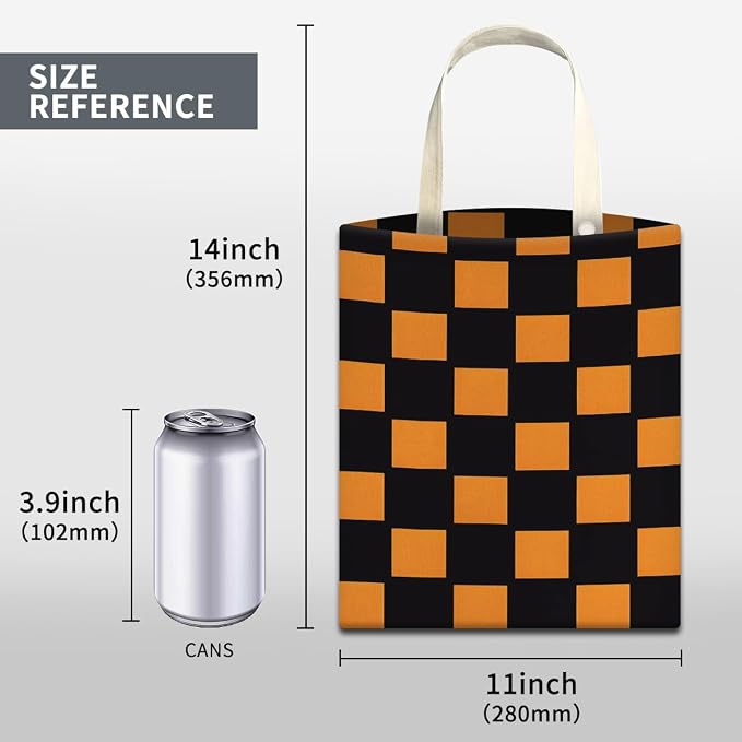 Car Trash Can, Cute Car Trash Bag, Hanging Car Organizer and Storage Bag, Trash Bin for Car Accessories, Vehicle, Travelling, Camping Orange Black Checkerboard