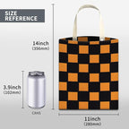 Car Trash Can, Cute Car Trash Bag, Hanging Car Organizer and Storage Bag, Trash Bin for Car Accessories, Vehicle, Travelling, Camping Orange Black Checkerboard