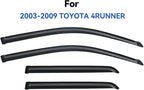 Window Visors Rain Guards Shield for 2003-2009 Toyota 4Runner, Out-Channel Window Vent Wind Deflectors Visors Shades for 03 04 05 06 07 08 09 4Runner