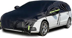 Half Car Cover All Weather Car Body Cover for All Season Sunshade Cover Snow Cover Waterproof 210D Polyester with Cotton (Fit MPV/SUV)