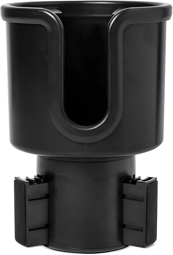 Cup Holder Adapter | Expandable Base, Adjustable Size, Fits Large Mugs, Bottles, Cups up to 3.6" | Cupholder for Semi Truck, Car, RV, Boat, Vehicle | Roadster Collection | Midnight Black