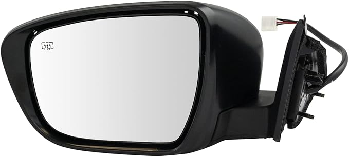 Power Heated Side Mirror Set Driver & Passenger Smooth Black Paint to Match Chrome Base Compatible with 2014-2016 Nissan Rogue NI1320285 NI1321285