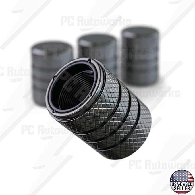 Aluminum Tire Valve Stem Caps – Anti-Rust, Premium Anodized Aluminum, Corrosion-Resistant, Easy Install, Universal Fit for Car, Truck, Bike, SUV – 1 Pack/Set of 4 (Slate Gray)