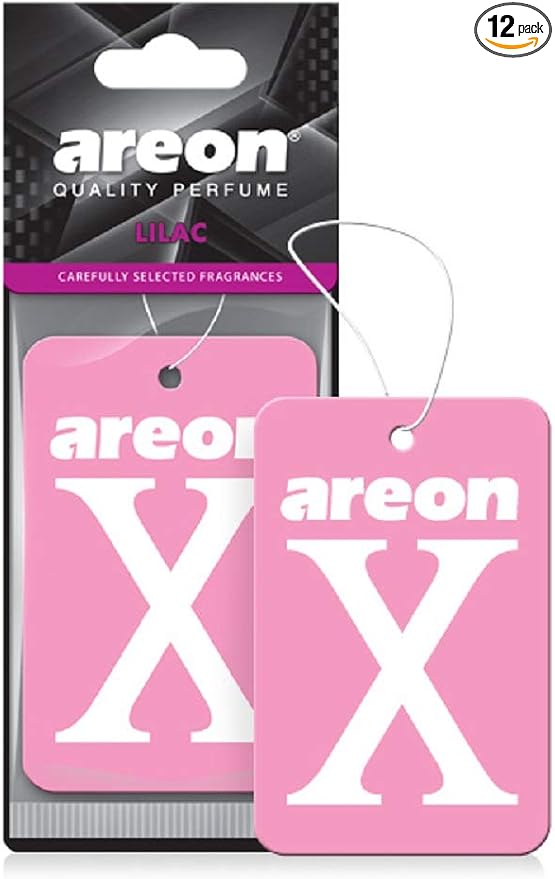 X XV05C Hanging Best Car Air Freshener Lilac Scent, Paper Hanging Ornaments, Long Lasting Scent for Car or Home 12 Pack