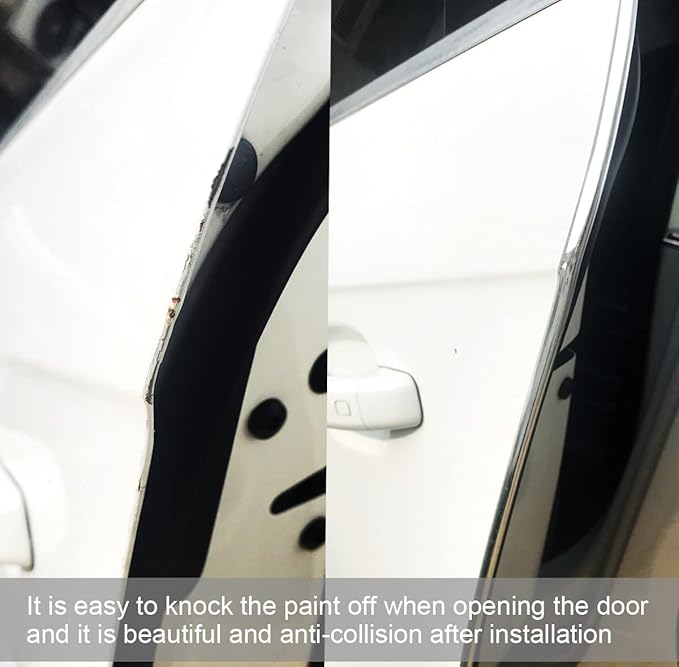 Car Door Edge Guards Chrome Silver Universal U Shape Moulding Trim Strip Automotive Door Protector Decorative for Sedans, Trucks, SUV, ATV (16FT, Silver)