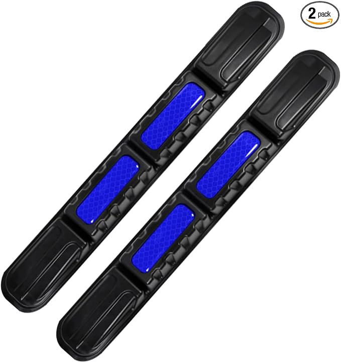 YoRise 2PCS Car Bumper Guard Strip, Anti-Collision Anti-Scratch Car Bumper Protector Trim with Reflective Patch, Foldable Door Edge Guard for Most Cars (Blue)