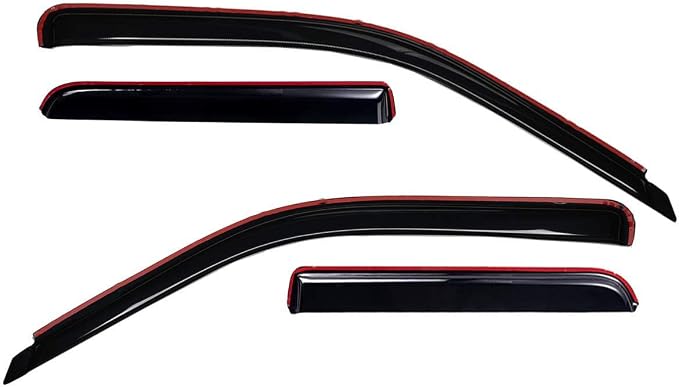 In-Channel Rain Guards, Fits 2001-2007 Chevrolet Silverado & GMC Sierra 1500 (HD), 2500 (HD), 3500, Crew Cab; 2002-2006 Chevrolet Avalanche & Suburban, Cadillac Escalade EXT, GMC Yukon XL, Smoke, 4Pcs