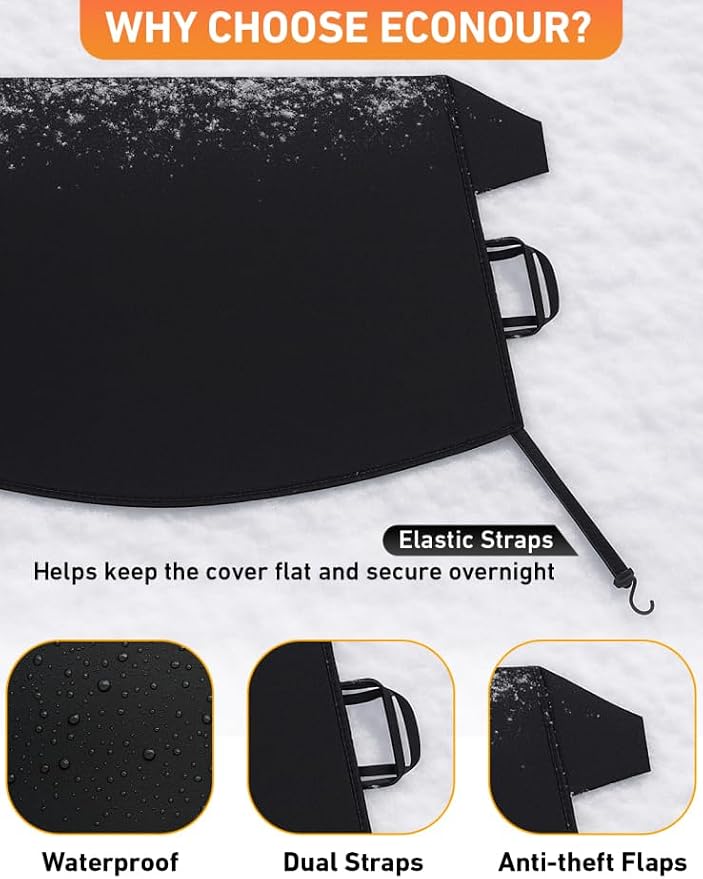 Car Snow Cover Compatible for Lexus is 300 | Windshield Cover for Ice and Snow with S-Hook Straps | Heavy-Duty 600D Oxford Winter Car Cover, Waterproof & Anti-Slip