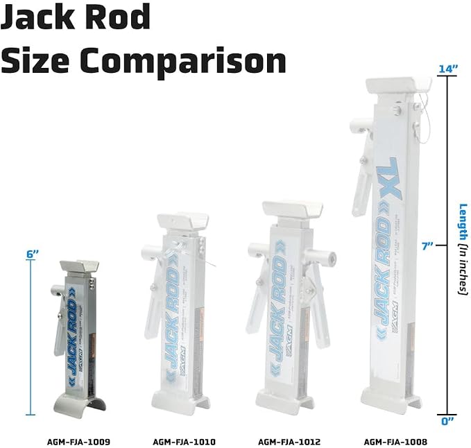AGM Jack Rod, 2 Ton Locking Support Bar for Floor Jacks, Jack NOT Included, 10" Travel, 3 lb, Compact Jack Stand Alternative for Cars, SUVs, EVs, Safer, Smarter Vehicle Support