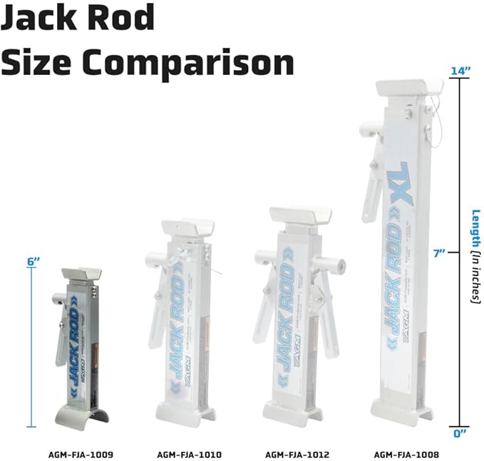 AGM Jack Rod, 3.5 Ton XL Locking Support Bar for Floor Jacks, Jack NOT Included, 24” Travel, 4.2 lb, Compact Jack Stand Alternative for Pickup Trucks & SUVs. Safer, Smarter Vehicle Support