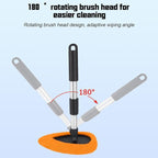 Car Windshield Cleaner Tool, Vehicle Window Detailing Cleaning Kit with Extendable Handle & 4 Washable Microfiber Pad, Auto Glass Wiper Cleaner for Exterior & Interior, Universal Fit (Orange)