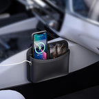 Car Seat Side Pocket Organizer - PU Leather Auto Door Console Mini Storage Bag for Keys, Phone, Sunglasses, Registration, and Documents (Black)