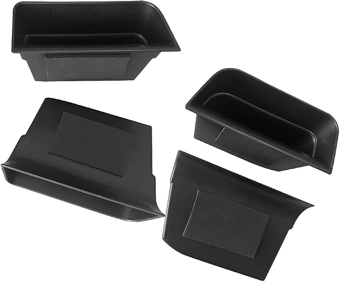 4PCS Door Grab Tray Door Organizer Compatible with Ford Explorer 2020 2021 2022 2023 2024 2025 Armrest Phone Container Handle Insert ABS Tray Storage Box Glove Pallet