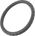 Gray Leather Car Steering Wheel Cover Large Size 15.5 to 16 inch, Easy Installation