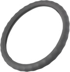 Gray Leather Car Steering Wheel Cover Large Size 15.5 to 16 inch, Easy Installation
