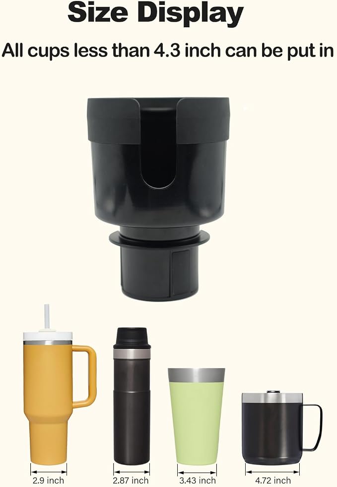 for Car Cup Holder Expander Adapter Adjustable Base Compatible with Yeti 14/24/36/46oz Ramblers, Hydro Flasks 32/40oz for Tesla Cup Holder Extender Cup Holders