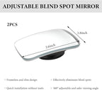 2 PCS Blind Spot Mirrors, Rounded Trapezoid HD Glass Frameless Rear View Mirror with Adjustable Stick, Universal Convex Wide Angle Blindspot Side Mirror for Cars Trucks SUVs