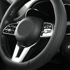 Car Steering Wheel Cover, Leather Steering Wheel Cover Black Universal 14.5-15 Inch Microfiber Leather Anti-Slip Breathable Auto Steering Wheel Covers Accessories for Men Women