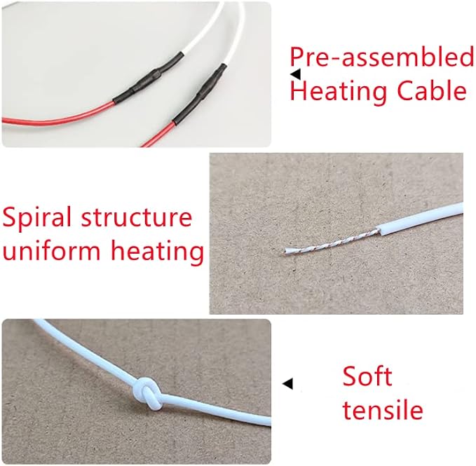 12V Pre-Assembled Silicon Rubber Heating Wire for DIY Steering Wheel Heater, Self-Made Warmer, Seat Heater (19.6ft)