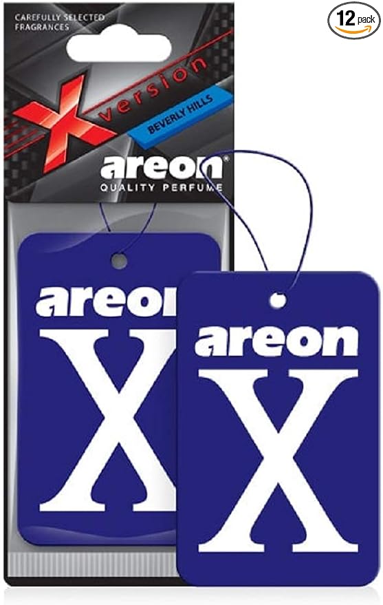 X XV06 Hanging Best Car Air Freshener Beverly Hills Scent, Paper Hanging Ornaments, Long Lasting Scent for Car or Home 12 Pack