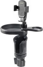Car Cup Holder Tray, 3 in 1 Multifunctional Vehicle Food Water Bottle Phone Holder Expander Adapter with Adjustable Base, Detachable Auto Interior Food Tray Table, Universal Fit (Carbon Fiber)