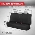 SpillGuard Waterproof Rear Bench Car Seat Cover, Beige Stitching – Split Bench Rear Seat Protector with Neoprene Padding, Back Seat Cover for Kids & Dogs, Car Interior Covers