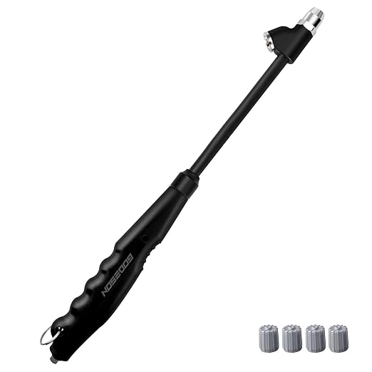 Dual Head Tire Pressure Gauge 10-150psi/ 1-10 Bar Dual Scale,13.5-inch Semi Truck Air Gauge with PVC Handle,Analog Black tyre Pressure Checker for Cars, Trucks, SUVs, RVs, and