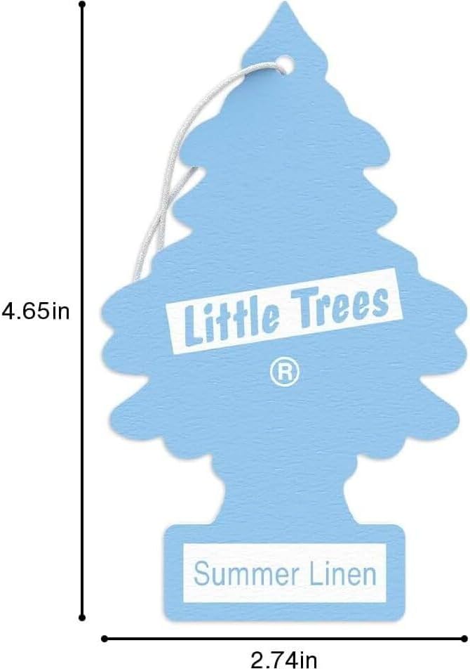 Cardboard Hanging Car, Home & Office Air Freshener, Summer Linen (Pack of 12)