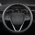 Carbon Fiber Leather car Steering Wheel Cover, Comfortable and Anti-Skid, Universal 15 inch (Black)