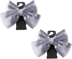 2PCS Car Seat Headrest Hook, Cute Bow Stylish Seat Back Purse Handbag Hanger Organizer, Multi-Purpose Auto Backseat Storage Hook Holder for Umbrella Coat Bag, Universal Fit (Purple)