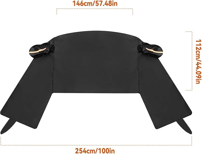 Windshield Window Snow Cover with 2 Hooks and 2 Mirror Covers Ice and Snow Front Window Sunshade Cover Fit for SUVs, Trucks, Cars (Black-Sedans)