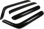 Tape-On Window Visors 4-Piece for 2007-2018 Jeep Wrangler 4-Door (JK) Sun Rain Guard Shield Shade Smoke 94249
