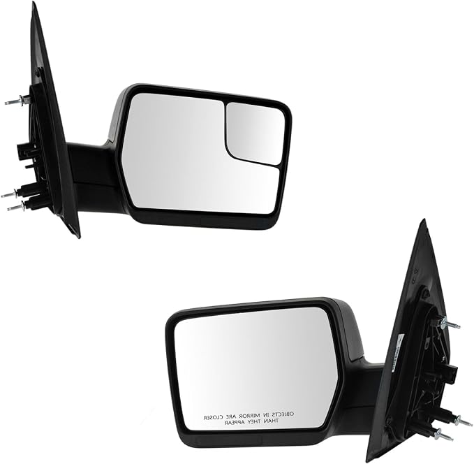 2 Piece Driver and Passenger Side Mirror Assembly Set Electric Adjustment Non-Heated No Memory Textured Compatible with 2004-2014 Ford F150 FO1320233 FO1320348 FO1320408 FO1321233 FO1321348