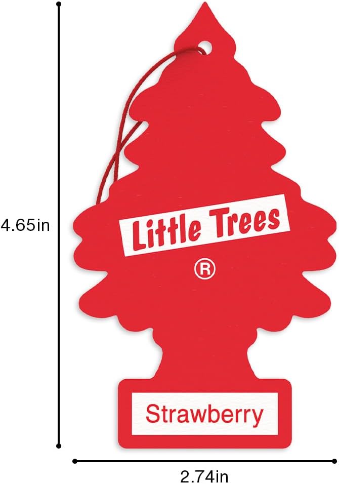 Car Air Freshener I Hanging Tree Provides Long Lasting Scent for Auto or Home I Strawberry, 6-Packs (4 Count)