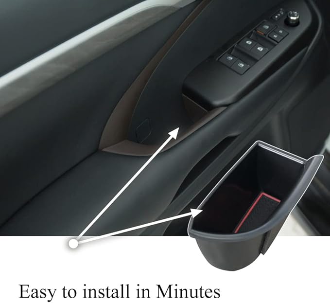 4pcs Door Side Storage Box Compatible with Highlander 2014 2015 2016 2017 2018 2019 Armrest Phone Container Door Organizer Handle Pocket ABS Tray Insert Glove Pallet