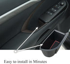 4pcs Door Side Storage Box Compatible with Highlander 2014 2015 2016 2017 2018 2019 Armrest Phone Container Door Organizer Handle Pocket ABS Tray Insert Glove Pallet