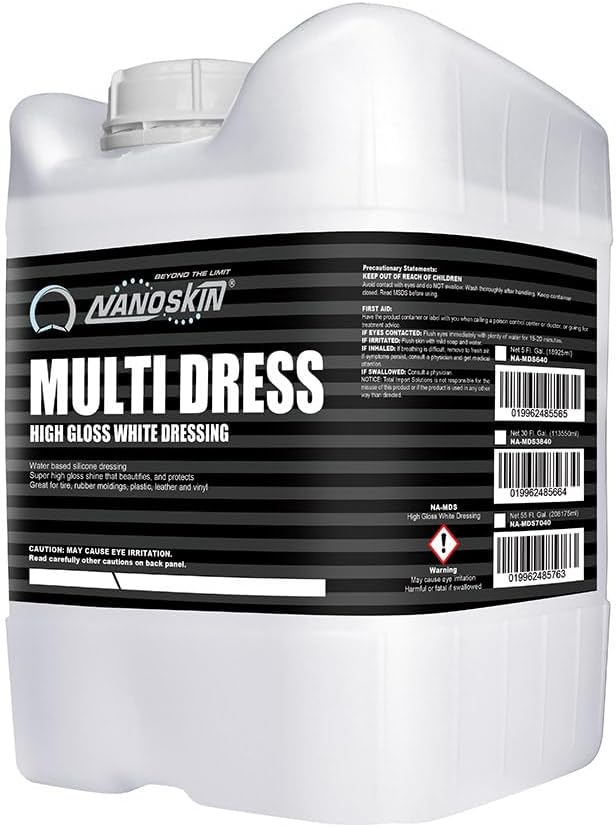 MULTI DRESS All Purpose Dressing 5 Gallons - Interior & Exterior Dressing for Car Detailing | Works on Tire, Vinyl, Rubber, Plastic & Trim | Safe for Cars, Trucks, Motorcycles, RVs & More